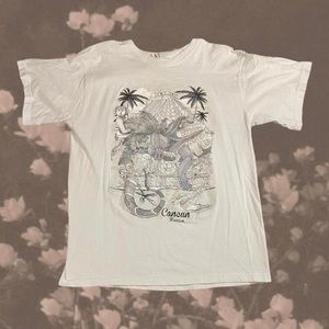 Cancun Mexico Aztec Pyramid Plants Animals Cultural Tourist White T-Shirt